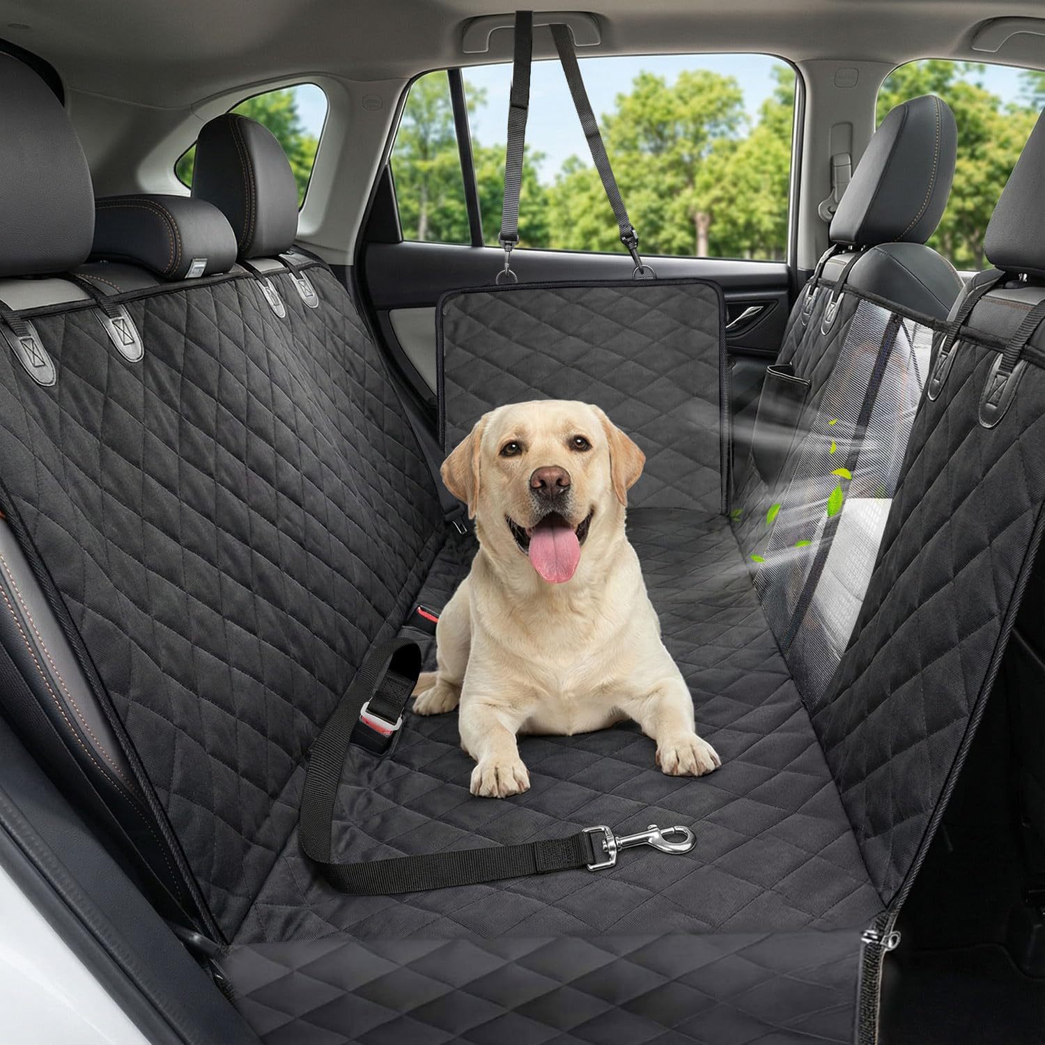 Housse de siège voiture pour chien noire et orange